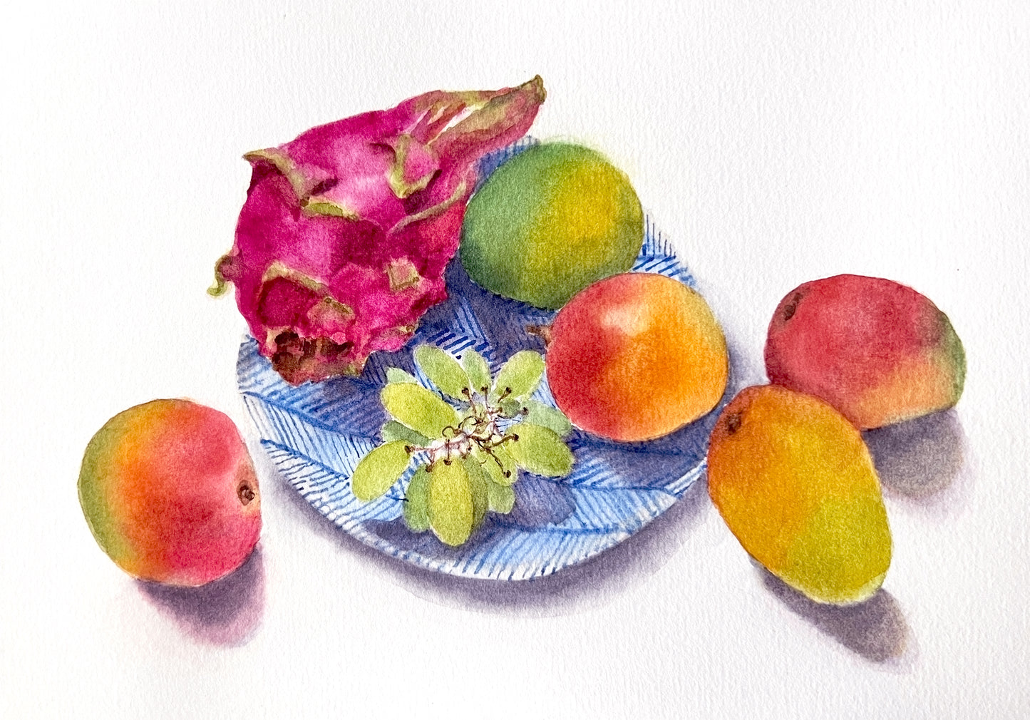 Mango,dragonfruit and green grapes