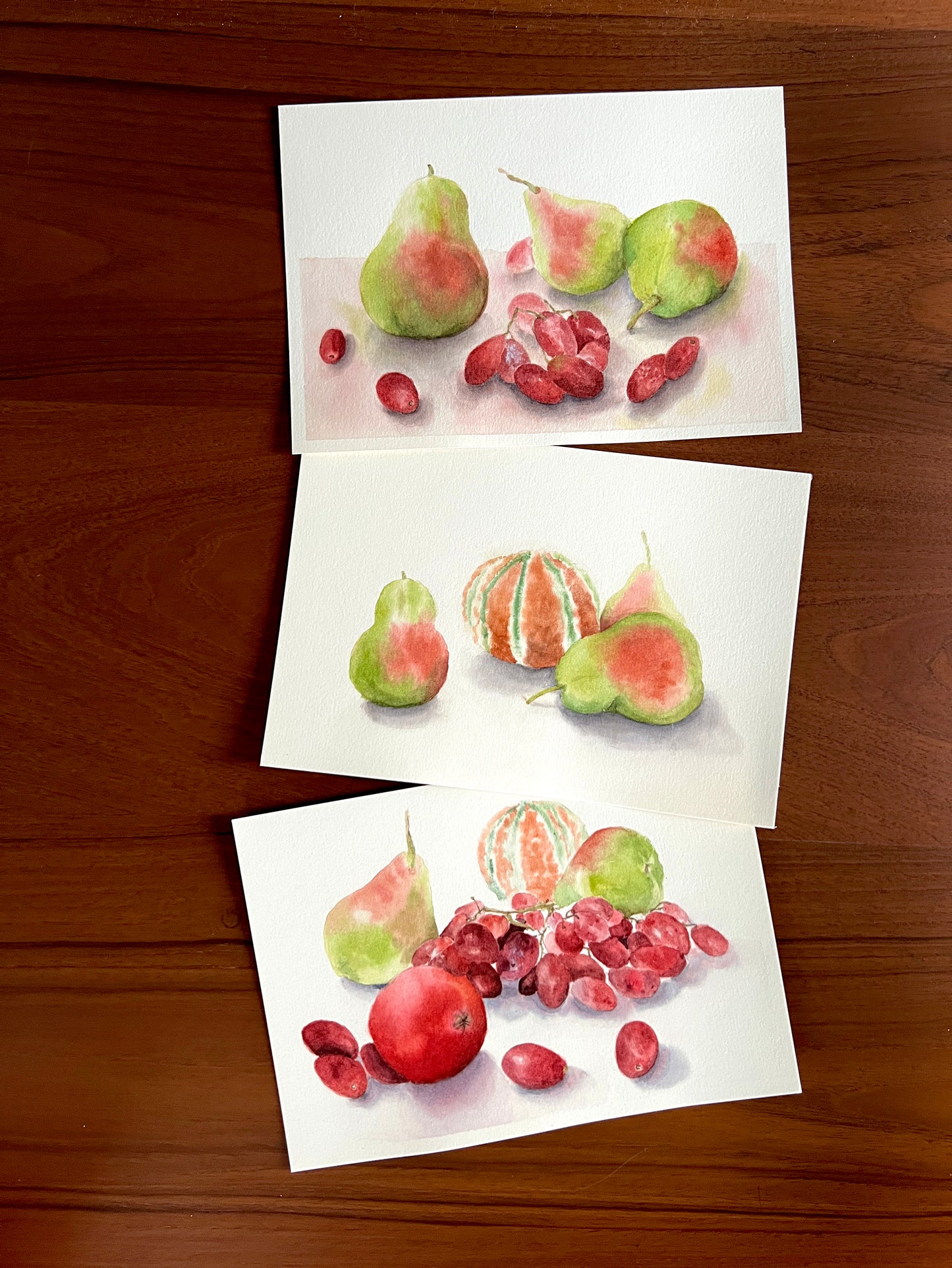 Pear and red grapes